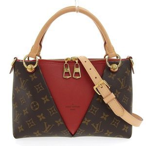 Louis Vuitton V Tote BB 2 Way Shoulder Bag Monogram Cerise Red